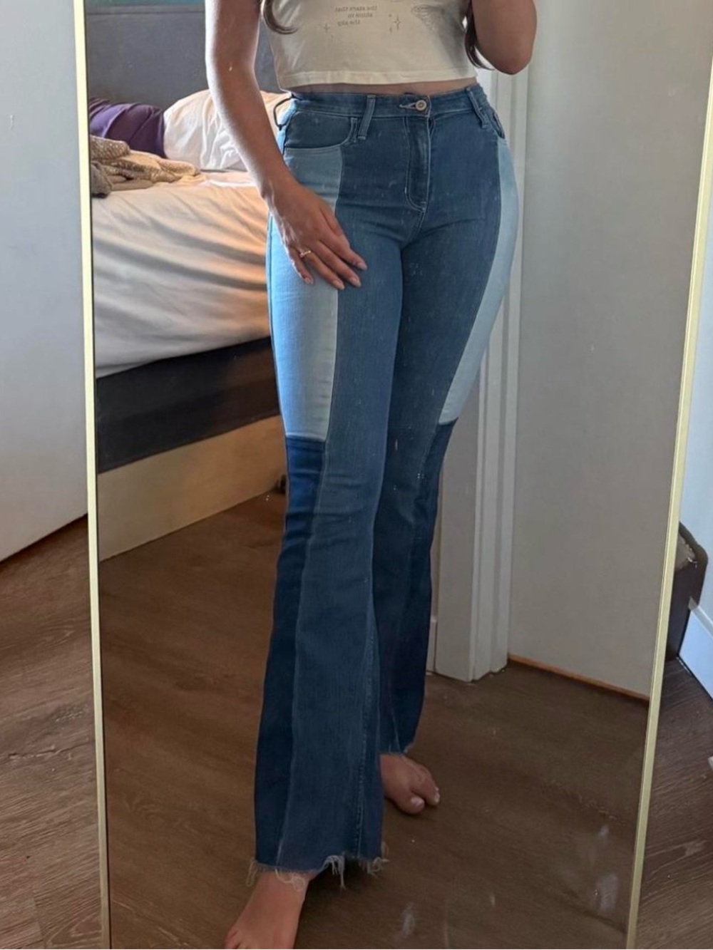 Hollister Two-Tone Blue Flare Jeans